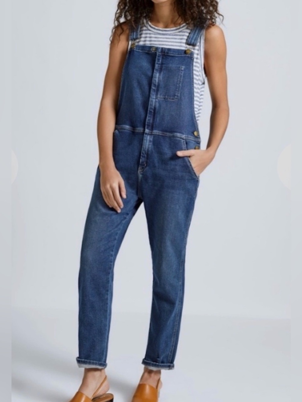 Current/Elliott The Ranch Hand Overall in Traveler Destroy Denim - Size 3/Large